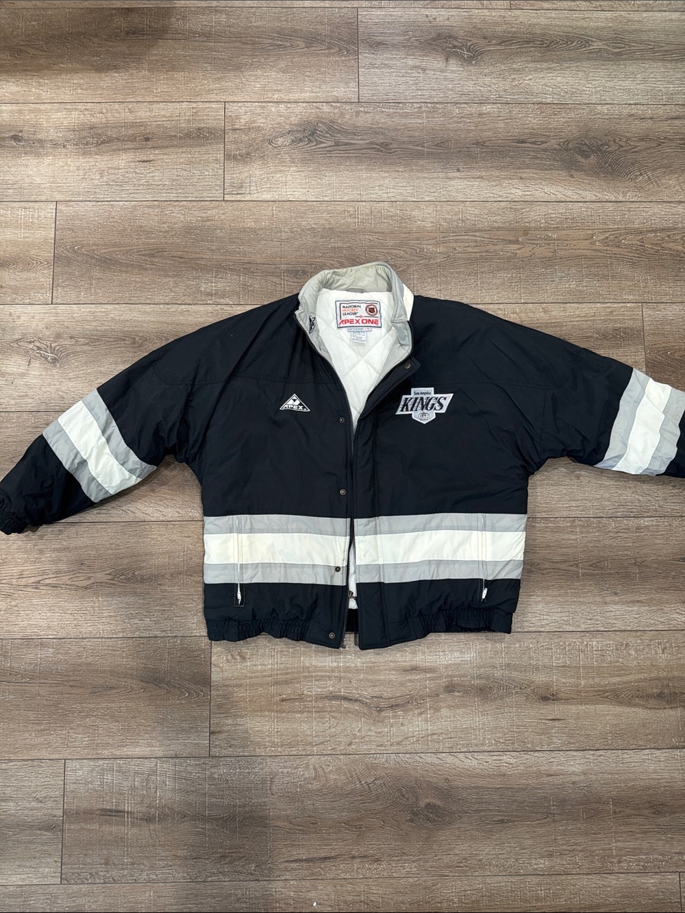 Apex One White Quilted NHL Label Jacket